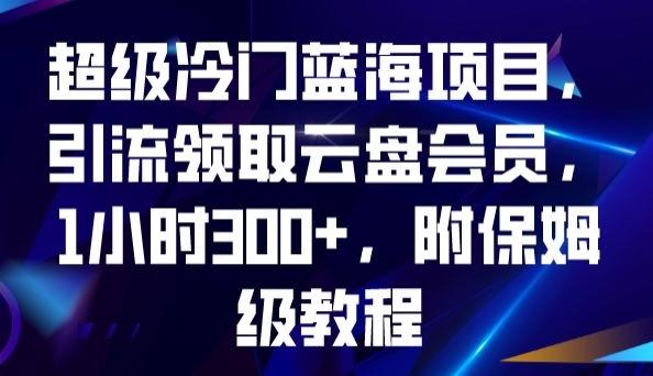 超级冷门蓝海项目，引流领取云盘会员，1小时300+，附保姆级教程-禾谷轻创网