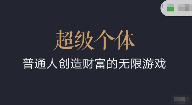 超级个体2024-2025翻盘指南，普通人创造财富的无限游戏-禾谷轻创网