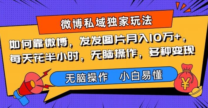 如何靠微博，发发图片月入10万+，‌每天花半小时，无脑操作，多种变现-禾谷轻创网
