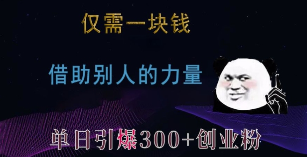 仅需一块钱，借助别人的力量，单日引爆300+创业粉、兼职粉【揭秘】-禾谷轻创网