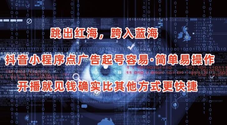 抖音小程序点广告项目，起号容易，简单易操作，开播就见有收益【揭秘】-禾谷轻创网