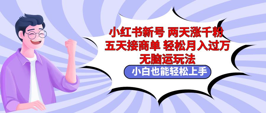 小红书新号两天涨千粉五天接商单轻松月入过万 无脑搬运玩法 小白也能轻...-禾谷轻创网