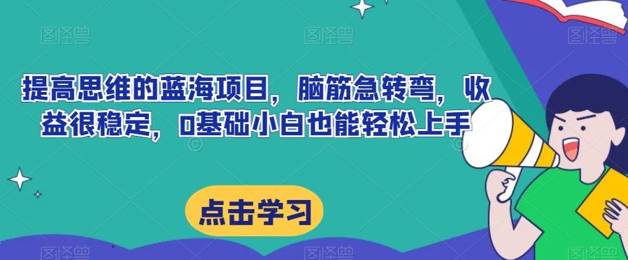 提高思维的蓝海项目，脑筋急转弯，收益很稳定，0基础小白也能轻松上手-禾谷轻创网