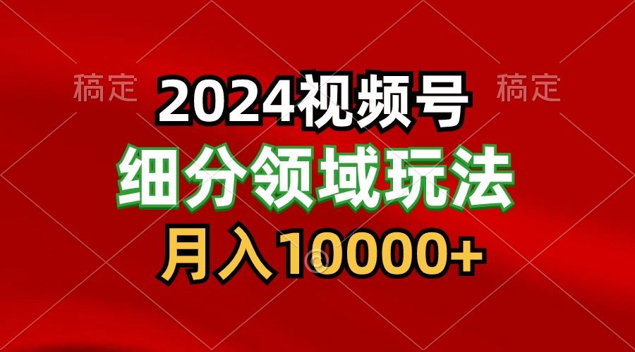 2024视频号分成计划细分领域玩法，每天5分钟，月入1W+-禾谷轻创网