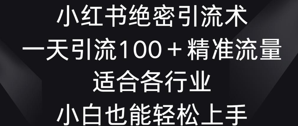 小红书绝密引流术，一天引流100+精准流量，适合各个行业，小白也能轻松上手【揭秘】-禾谷轻创网