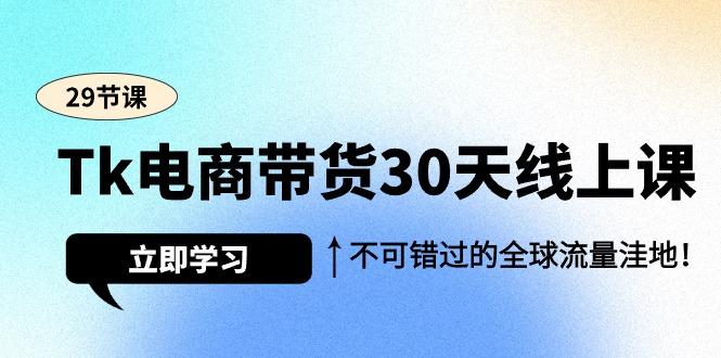 (9463期)Tk电商带货30天线上课，不可错过的全球流量洼地(29节课)-禾谷轻创网