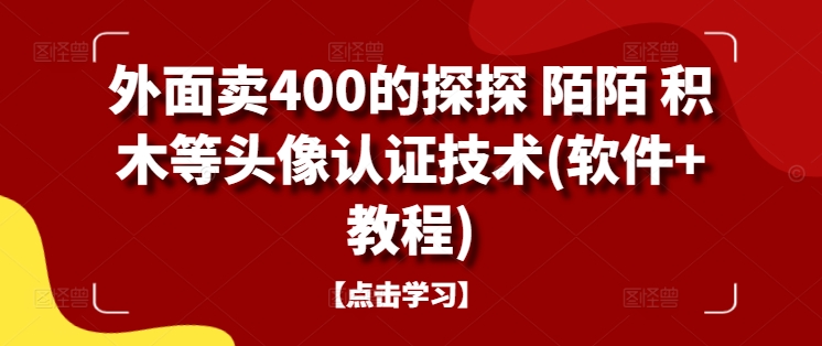 外面卖400的探探 陌陌 积木等头像认证技术(软件+教程)-禾谷轻创网