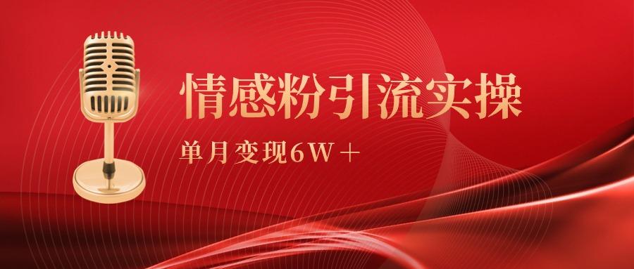 (9473期)单月变现6w+，情感粉引流变现实操课-禾谷轻创网