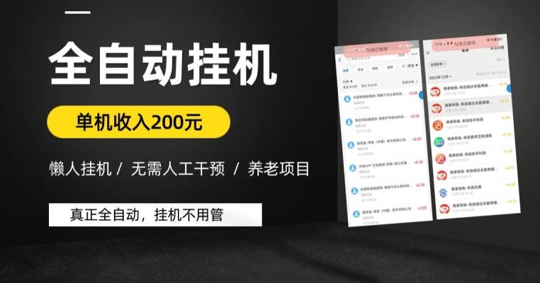 懒人挂机养老项目，全自动挂机无需人工看管，单机收入200元，可批量-禾谷轻创网