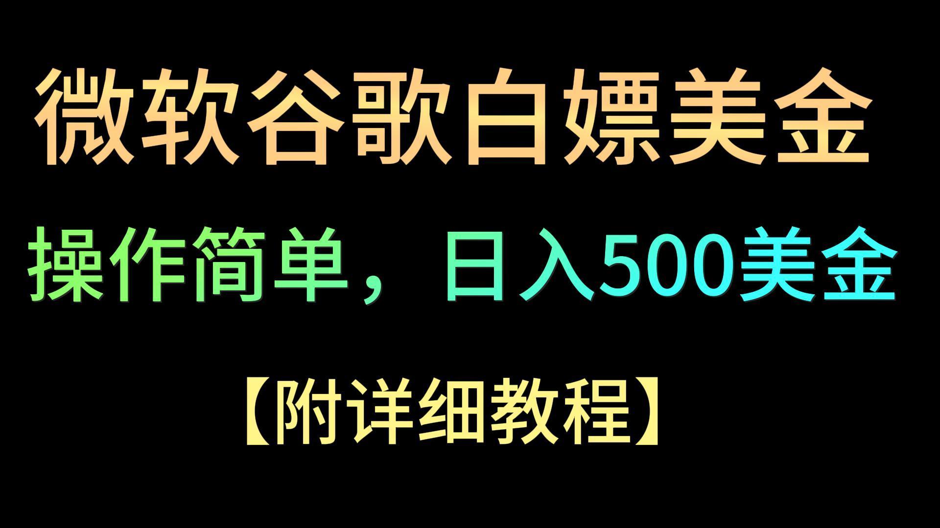 微软谷歌项目3.0，轻松日赚500+美金，操作简单，小白也可轻松入手！-禾谷轻创网