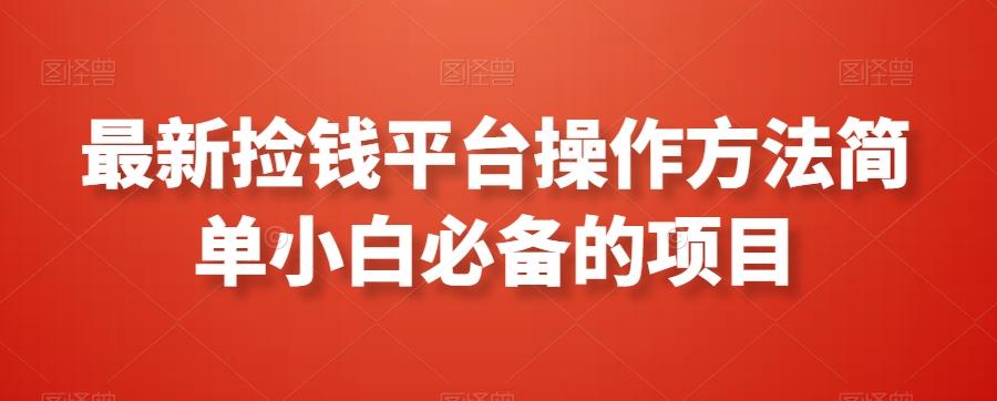 最新捡钱平台操作方法简单小白必备的项目-禾谷轻创网
