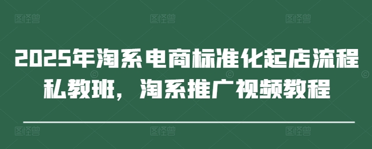 2025年淘系电商标准化起店流程私教班，淘系推广视频教程-禾谷轻创网