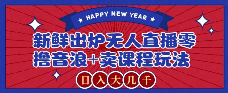 2024最新无人直播零撸音浪+卖课程玩法,日入大几千不是梦【揭秘】-禾谷轻创网