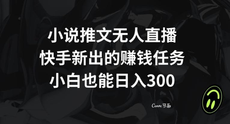 小说推文无人直播，快手新出的赚钱任务，小白也能日入300+【揭秘】-禾谷轻创网