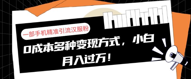 一部手机精准引流汉服粉，0成本多种变现方式，小白月入过万！-禾谷轻创网