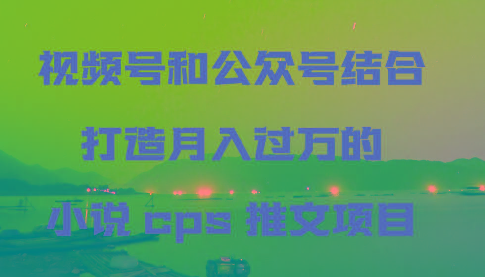 视频号和公众号结合打造月入过万的小说cps推文项目,包括市面上面的各种思路详解-禾谷轻创网