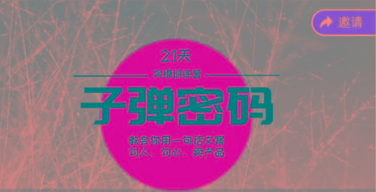 《子弹密码训练营》-用一句话文案勾人勾心卖产品，21天学到顶尖文案大师策略和技巧-禾谷轻创网