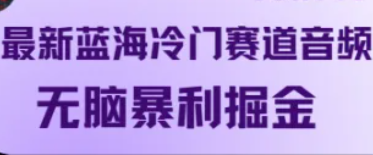 最新蓝海冷门赛道音频，无脑暴利掘金-禾谷轻创网