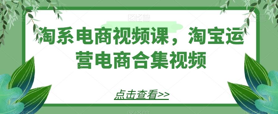 淘系电商视频课，淘宝运营电商合集视频-禾谷轻创网