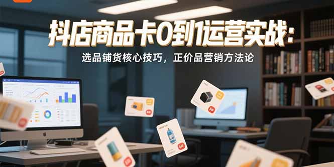 抖店商品卡0到1运营实战：选品铺货核心技巧，正价品营销方法论-禾谷轻创网