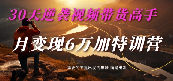 30天逆袭视频带货高手，单月变现6万加特训营-麦子甜-禾谷轻创网
