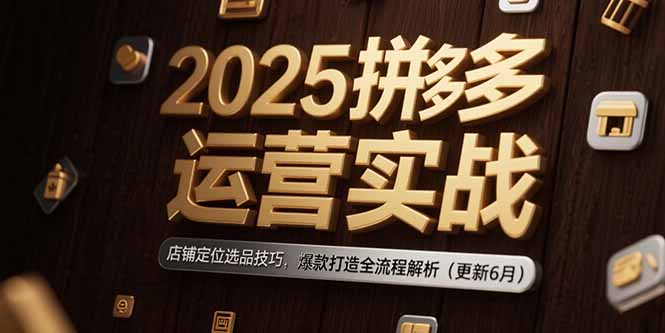 2025拼多多运营实战：店铺定位选品技巧，爆款打造全流程解析(更新6月-禾谷轻创网