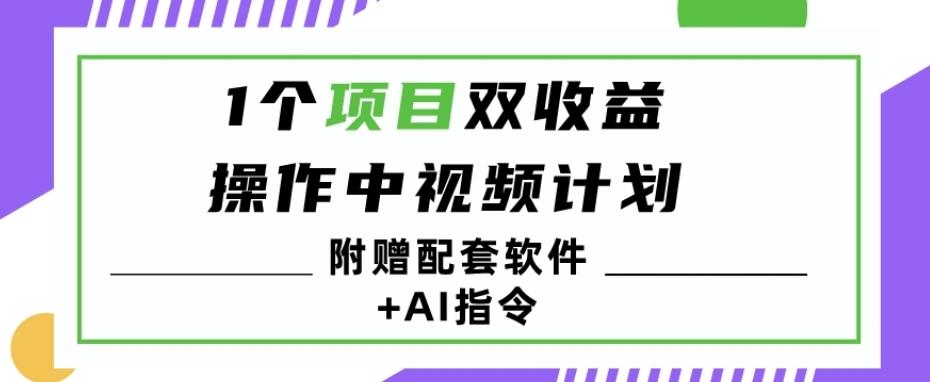 1个项目双收益？操作中视频计划1天最高3100+收益？（附赠配套软件+AI指令）-禾谷轻创网