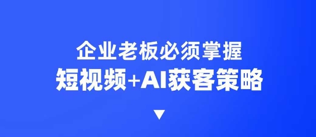 企业短视频AI获客霸屏流量课,6步短视频+AI突围法,3大霸屏抢客策略-禾谷轻创网