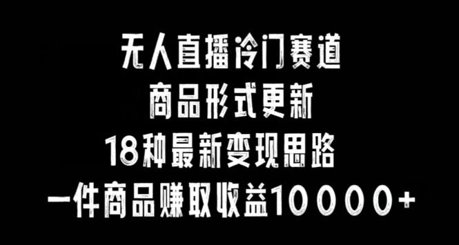 无人直播冷门赛道，商品形式更新，18种变现思路，一件商品赚取收益10000+【揭秘】-禾谷轻创网