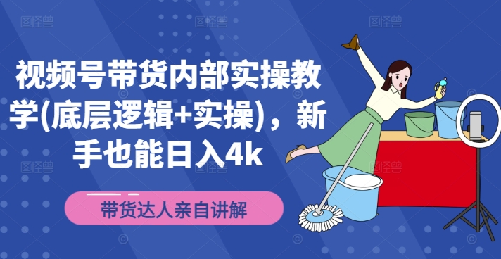 视频号带货内部实操教学(底层逻辑+实操)，新手也能日入4k-禾谷轻创网