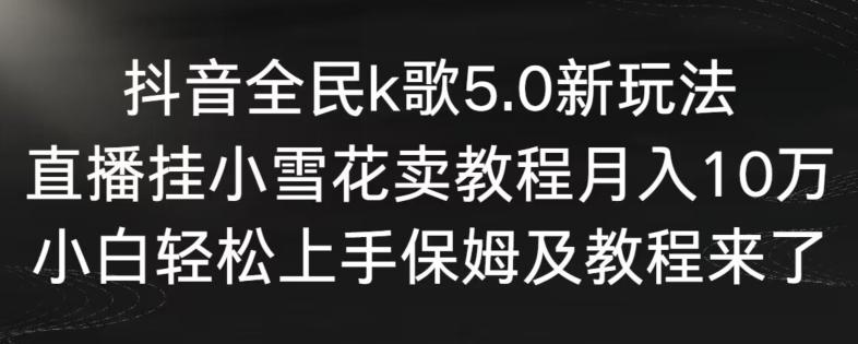 抖音全民k歌5.0新玩法，直播挂小雪花卖教程月入10万，小白轻松上手，保姆及教程来了【揭秘】-禾谷轻创网