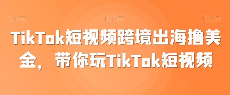 TikTok短视频跨境出海撸美金，带你玩TikTok短视频-禾谷轻创网