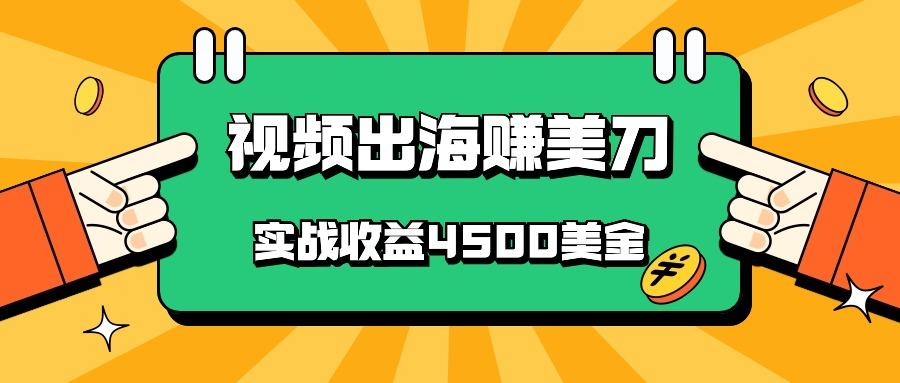 国内爆款视频出海赚美刀，实战收益4500美金，批量无脑搬运，无需经验直接上手-禾谷轻创网