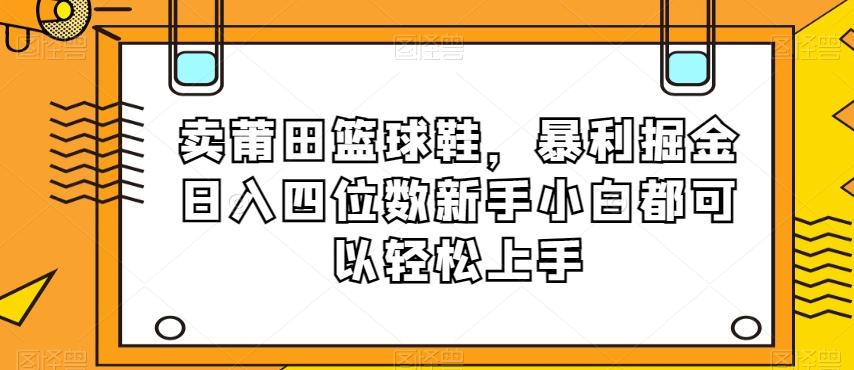 卖莆田篮球鞋，暴利掘金日入四位数新手小白都可以轻松上手【揭秘】-禾谷轻创网