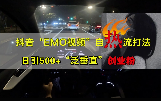 抖音EMO视频自热打法，日引500+“泛垂直”创业粉-禾谷轻创网