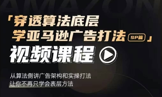 穿透算法底层，学亚马逊广告打法SP篇，从算法侧讲广告架构和实操打法，让你不再只学会表层方法-禾谷轻创网