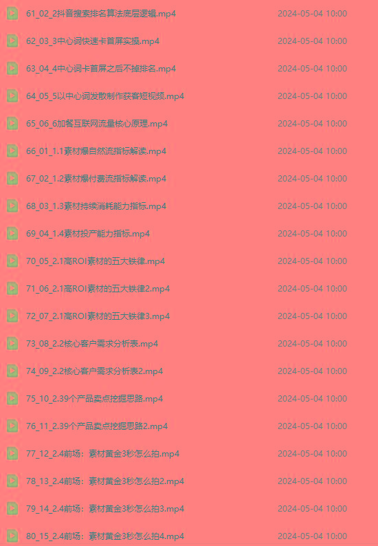 图片[4]-2024单品正价起号，直播素材投流选品：选品课+投流课+素材课+卡首屏/100节-禾谷轻创网