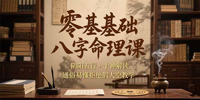 零基础八字命理课，阴阳五行+十神解读，通俗易懂拒绝假大空教学-禾谷轻创网