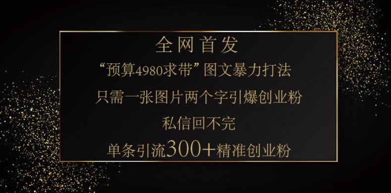 小红书神奇图片引流法，只需一张图，就能单条笔记凭借此方法，轻松引流 300 + 精准创业粉-禾谷轻创网