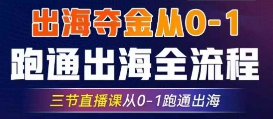 2025出海夺金从0-1跑通出海全流程，三节直播课从0-1跑通出海，教你用AI跑通全流程-禾谷轻创网