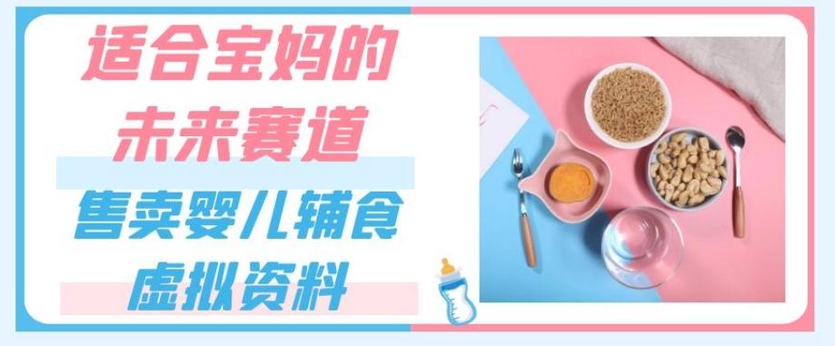 适合宝妈的未来赛道，售卖婴儿辅食虚拟资料，一份9.9-69.9元闭眼赚钱-禾谷轻创网