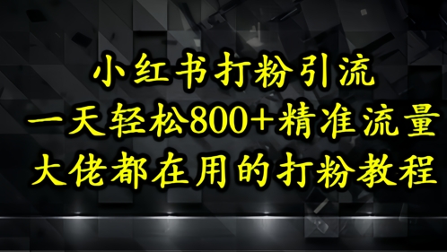 小红书打粉引流，一天轻松500+精准流量，大佬都在用的打粉教程-禾谷轻创网