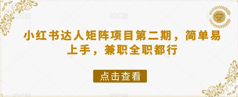 小红书达人矩阵项目第二期，简单易上手，兼职全职都行-禾谷轻创网