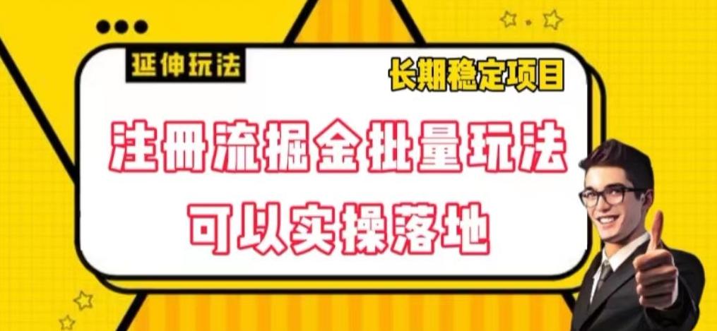 注册流掘金批量玩法，可以实操落地【揭秘】-禾谷轻创网