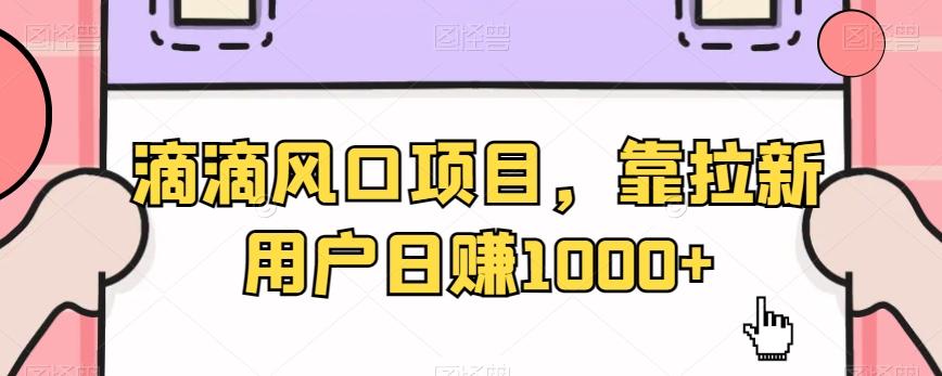 滴滴风口项目，靠拉新用户日赚1000+-禾谷轻创网