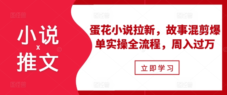 小说推文之蛋花小说拉新，故事混剪爆单实操全流程，周入过万-禾谷轻创网