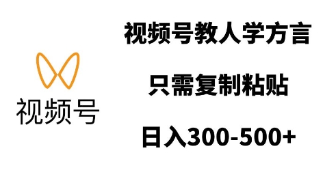 视频号教人学方言，只需复制粘贴，日入多张-禾谷轻创网
