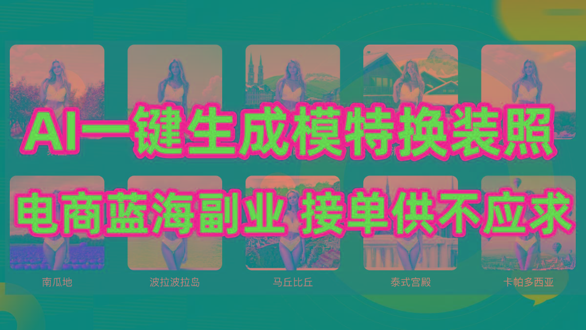 (9616期)AI制作一键生成模特换装照，电商蓝海副业供不应求-禾谷轻创网