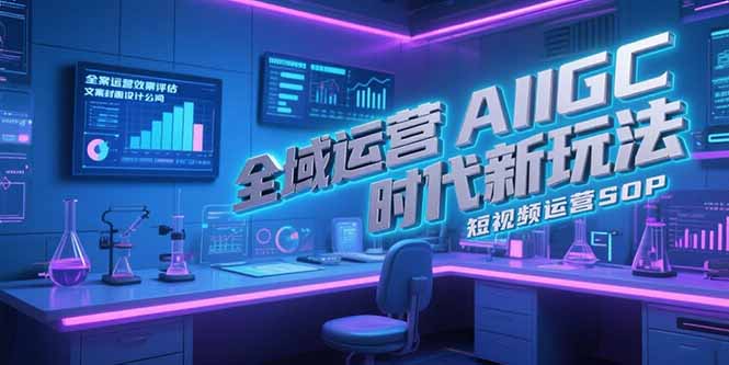 全域运营AIGC时代新玩法，文案封面设计公式，短视频运营SOP-禾谷轻创网