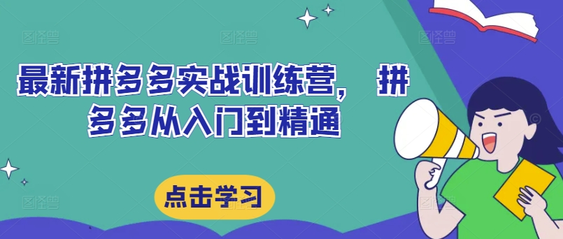 最新拼多多实战训练营， 拼多多从入门到精通-禾谷轻创网